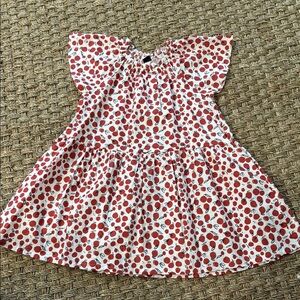 Tea Collection Red and White Apple Kids Dress